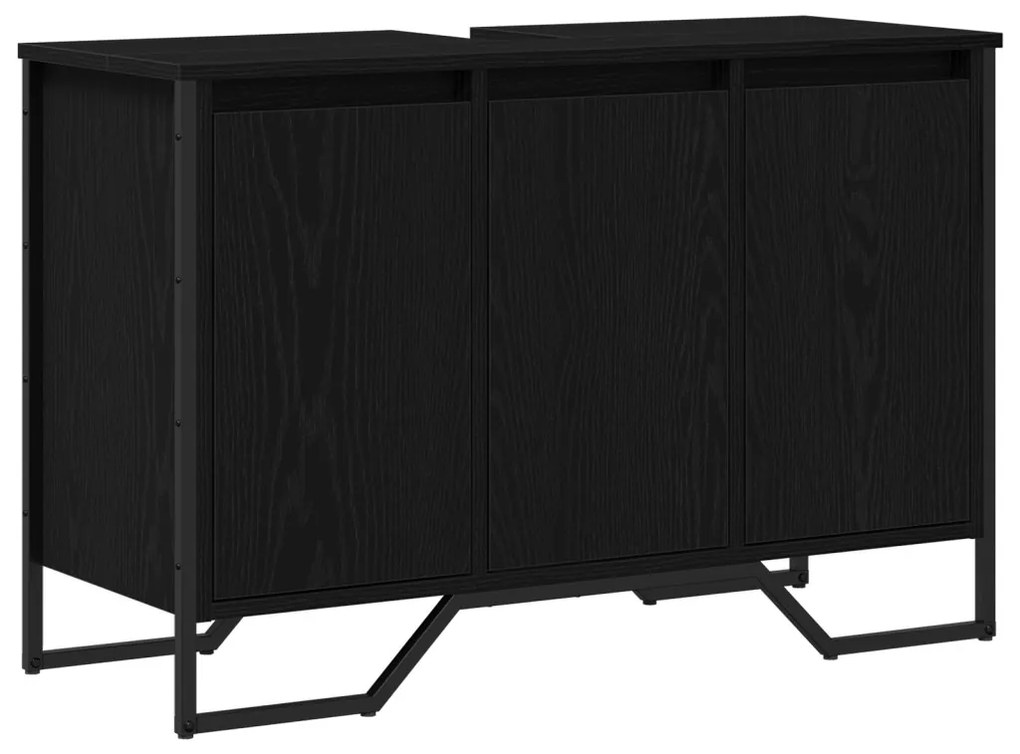 Fürdőszobai mosdószekrény Fekete tölgy 91x35x60 cm Szerelt fa