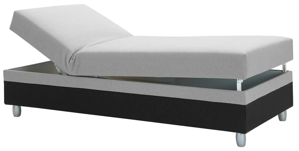 Egyszemélyes ágy 85 cm Sodak (fekete + szürke) (tárolóhellyel). 1100767