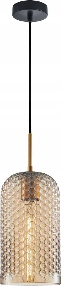 Lámpa Italux Renti arany-fekete borostyán lámpabúra E27 40W dekoratív