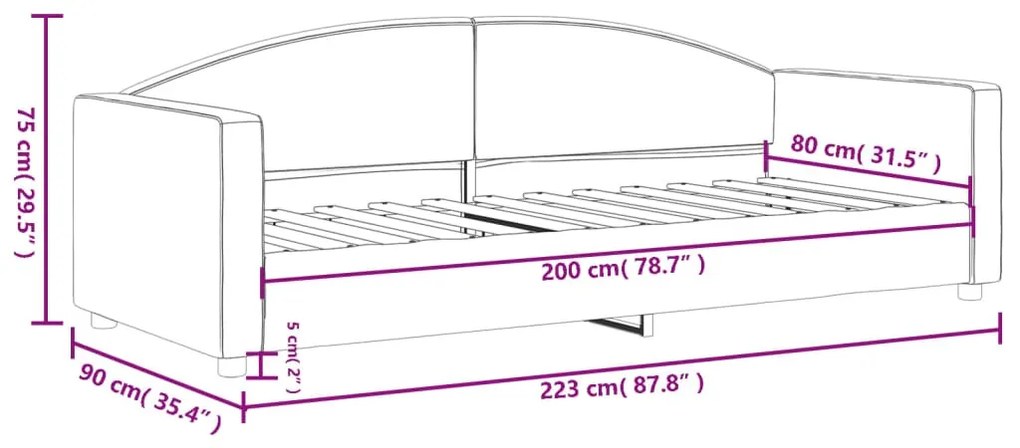krémszínű szövet kanapéágy 80 x 200 cm
