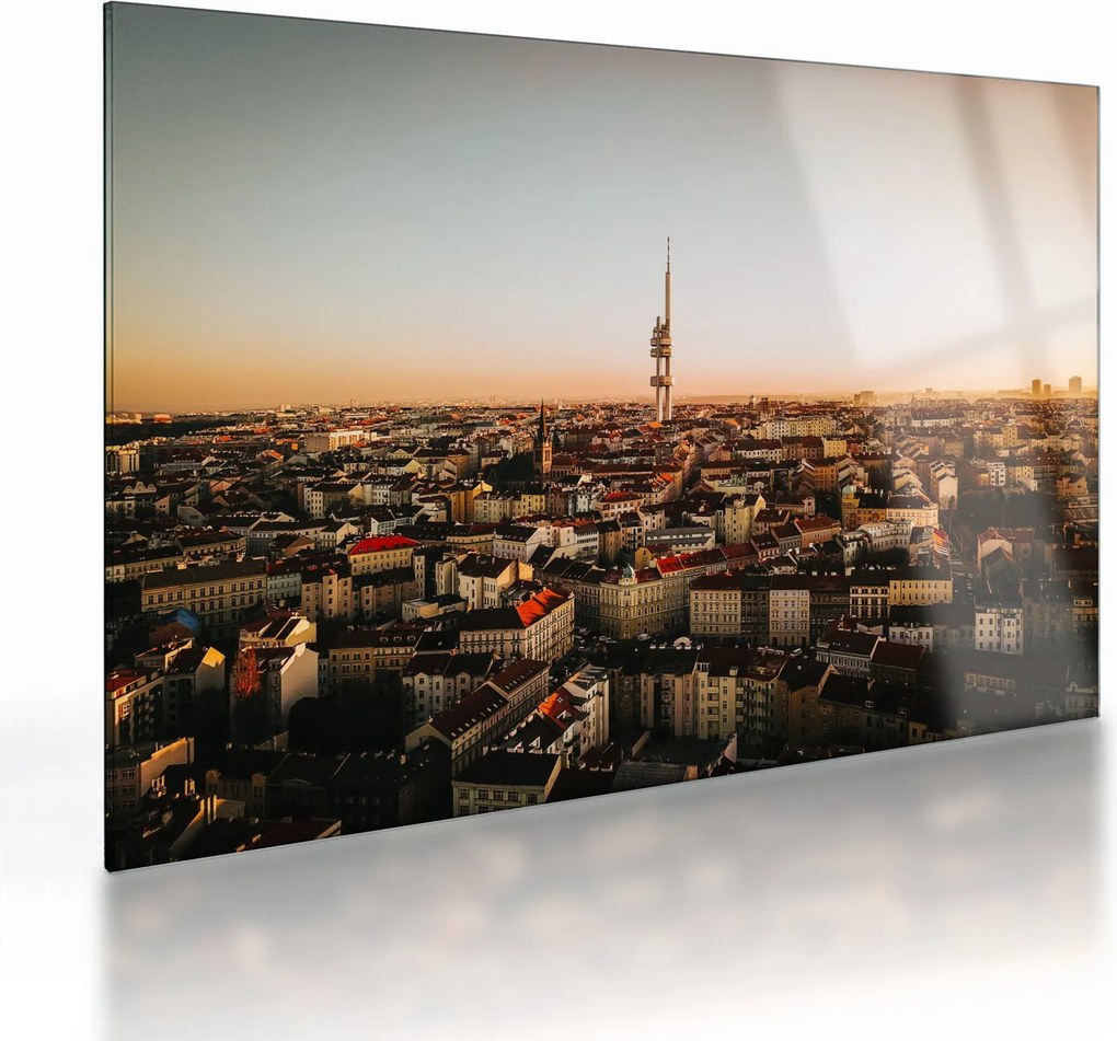 Naplemente Zizkov felett (üvegen) (70x50 cm)