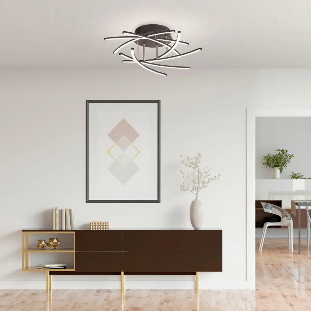 FISCHER & HONSEL 21290 CROSS Modern LED Mennyezeti Lámpa Bézs, Fekete, Szürke LED IP20