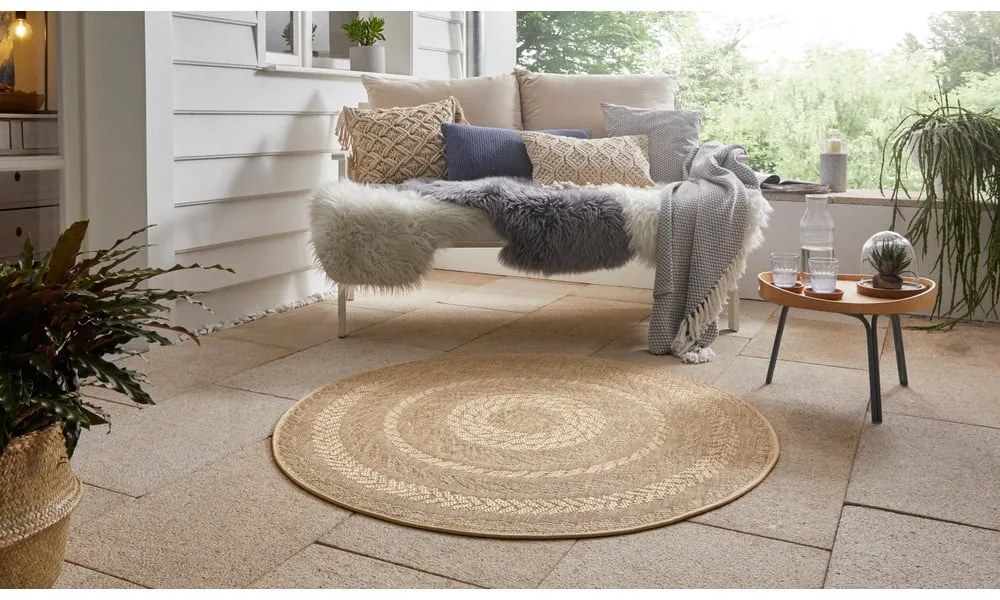 Almendro bézs kültéri szőnyeg, Ø 160 cm - NORTHRUGS