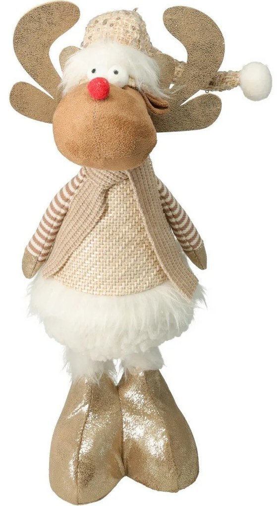 Karácsonyi álló rénszarvas Fred, teleszkóposlábak, 49 cm