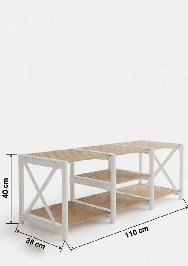 TV-állvány, fehér, 110 cm – TR282PTR1608