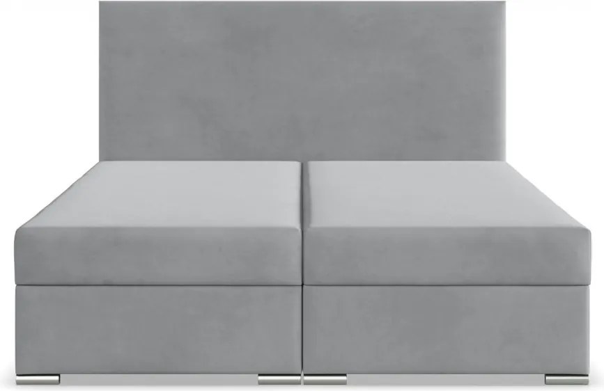 Zonza ágy, bársony, 180 x 200, ágyneműtartóval, szürke