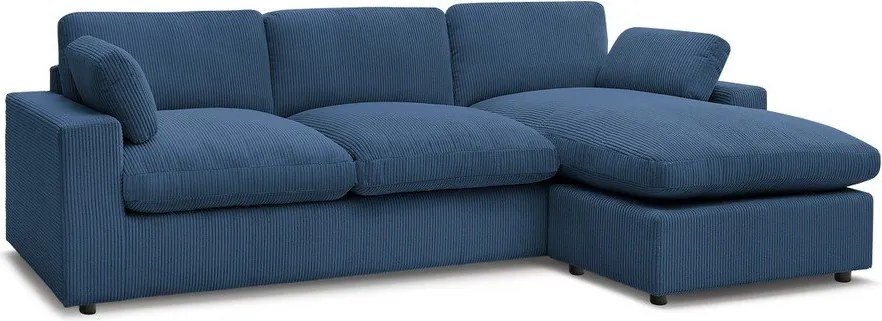 Kék kordbársony sarokkanapé Belair – Bobochic Paris