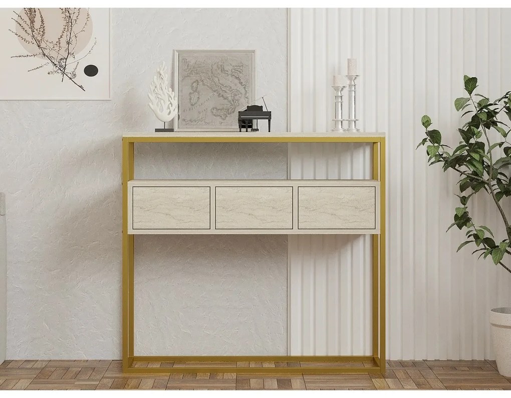 Guarda Travertine and Gold kisasztal