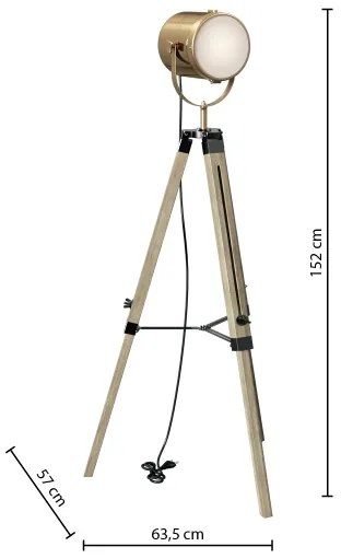 Atmosphera - Állólámpa EBOR 1xE27/25W/230V fenyő/réz