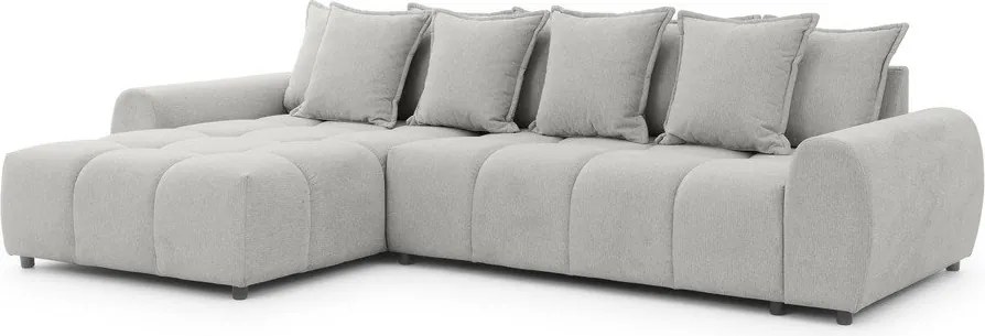 Világosszürke sarokkanapé (bal oldali-heverő résszel) Albane – Ropez