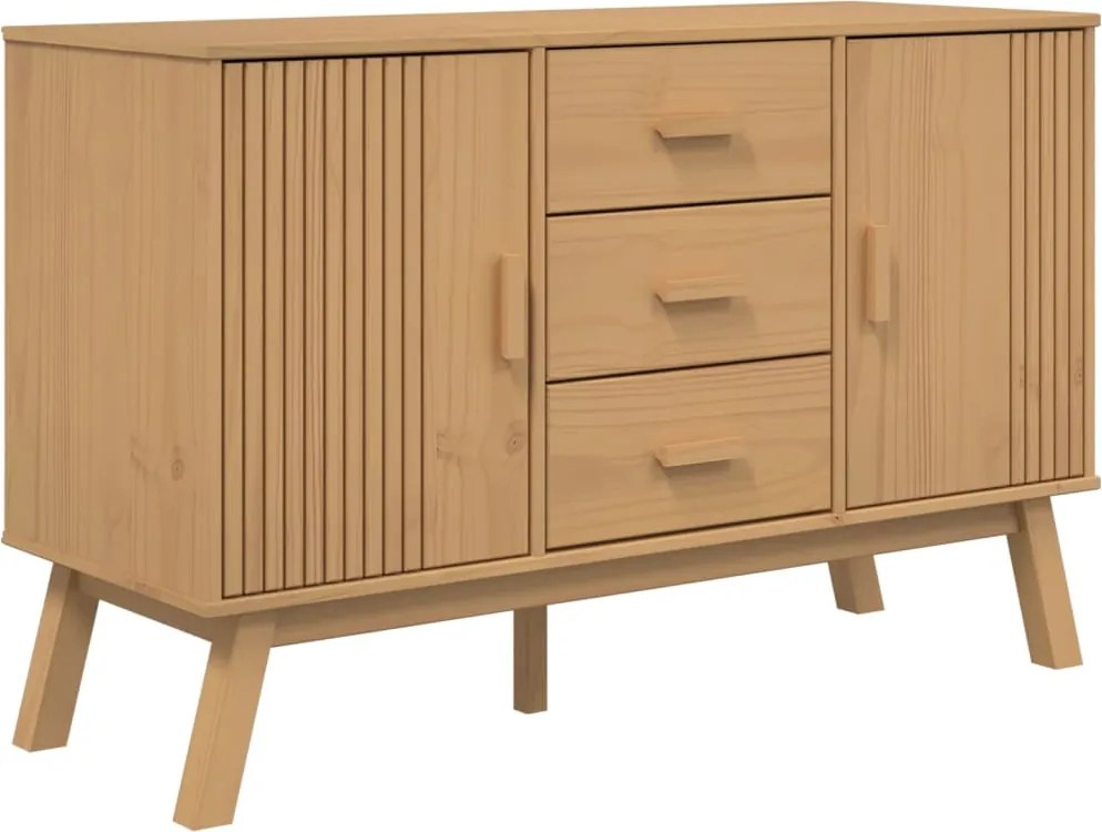 vidaXL OLDEN barna tömör fenyőfa tálalószekrény 114 x 43 x 73,5 cm