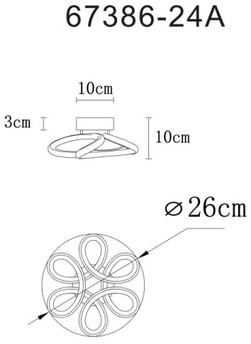 Globo 67386-24A - MELISAND LED mennyezeti lámpa 24W, 26 cm, fekete