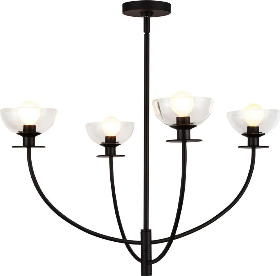 Elstead Lighting Sylvia ALM-SYLVIA4-BK-CL Csillár 4x40W/E14 IP20