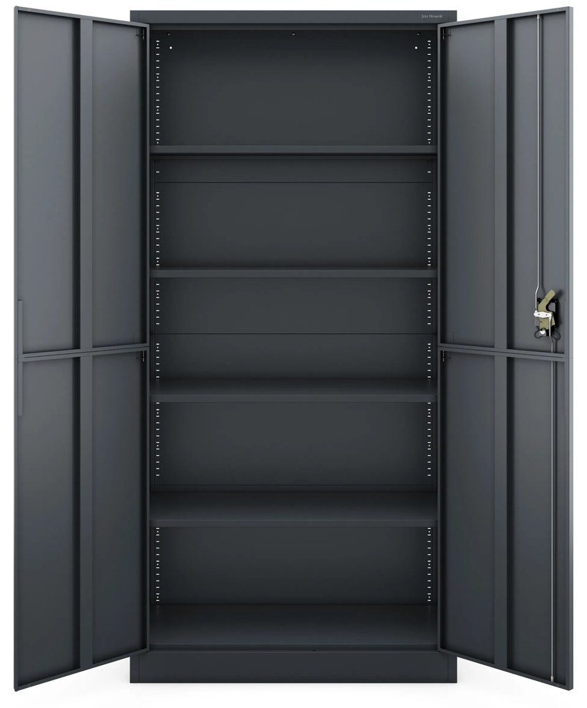 Fém iratszekrény JAN, 900 x 1850 x 400 mm, Smart: antracit