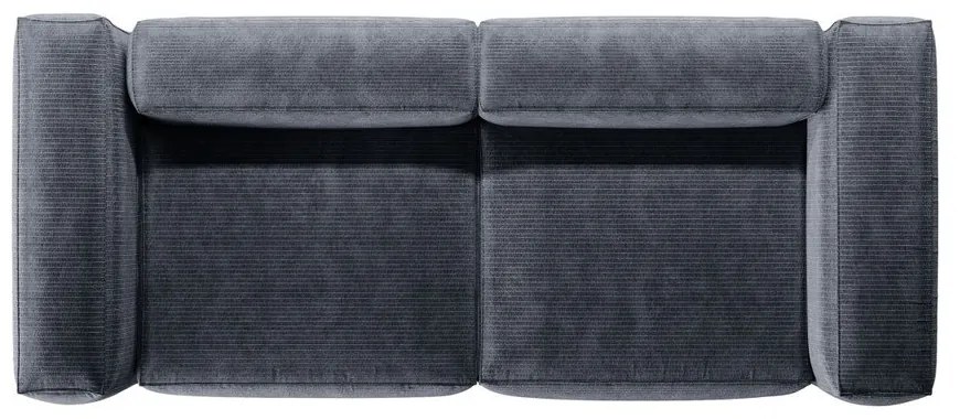 Szürkéskék kordbársony kanapé 264 cm Bergamo – Cosmopolitan Design