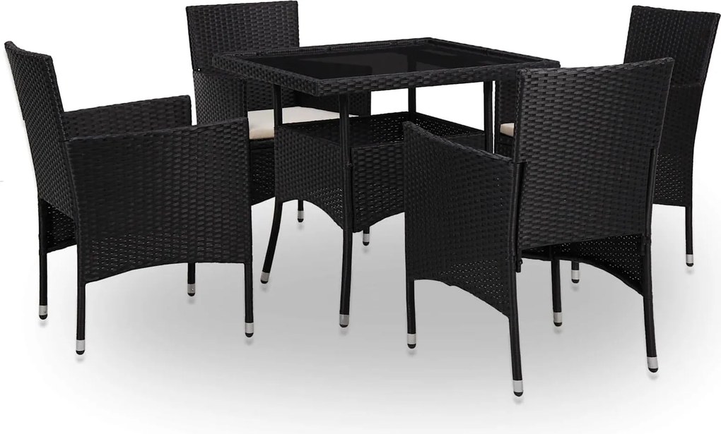 vidaXL Bútor szett 5 pcs Fekete
