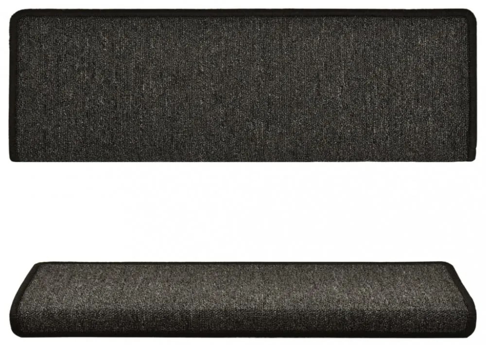 15 db lépcsőszőnyeg 65 x 21 x 4 cm antracit téglalap alakú széllel