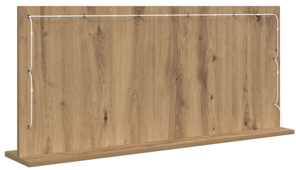 LED világítással ellátott sminktükör Kézműves tölgy 100x45x18 cm
