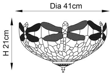 Endon 70722 - Tiffany DRAGONFLY mennyezeti lámpa 2xE27/60W/230V átm. 41 cm
