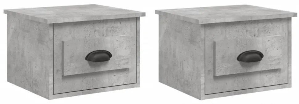 2 db betonszürke falra szerelhető éjjeliszekrény 41,5x36x28 cm