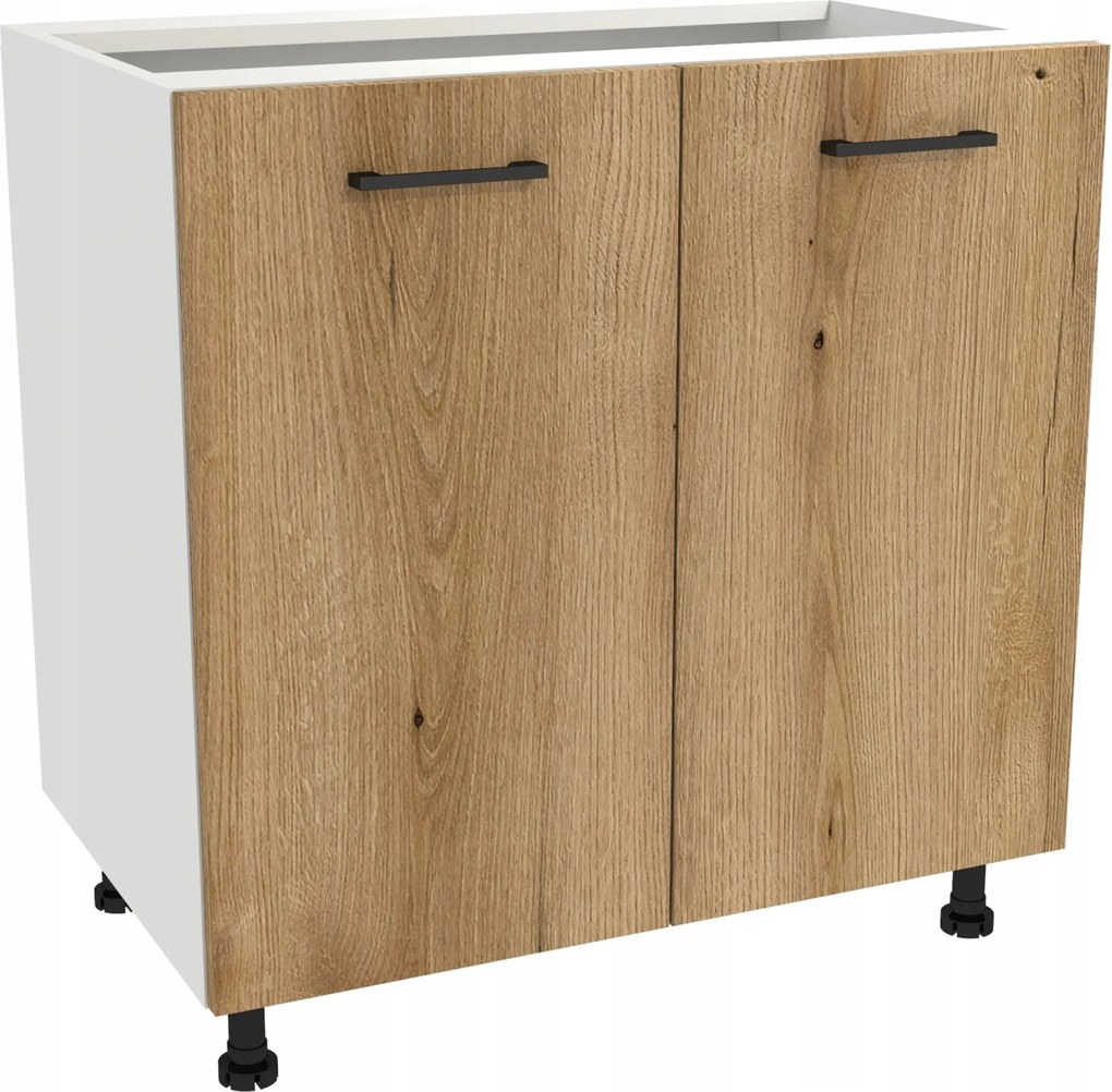 Konyhaszekrény alsó 80 Capri korpusz fehér front tölgy Evoke