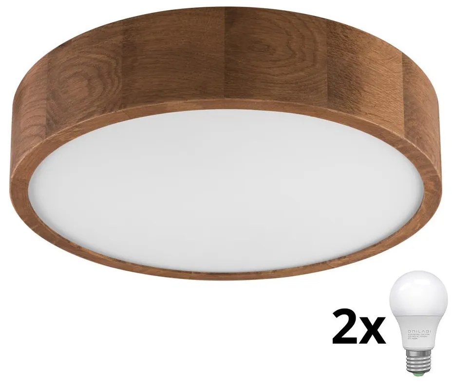 Brilagi - LED mennyezeti lámpa CARVALHO 2xE27/60W/230V tölgy-cseresznye, Ø37 cm