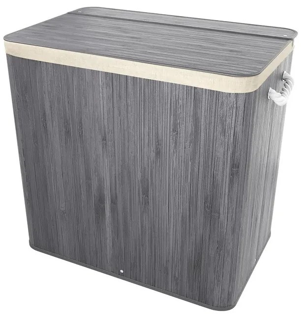 Juskys Curly bambusz kosár 150 L - szürke