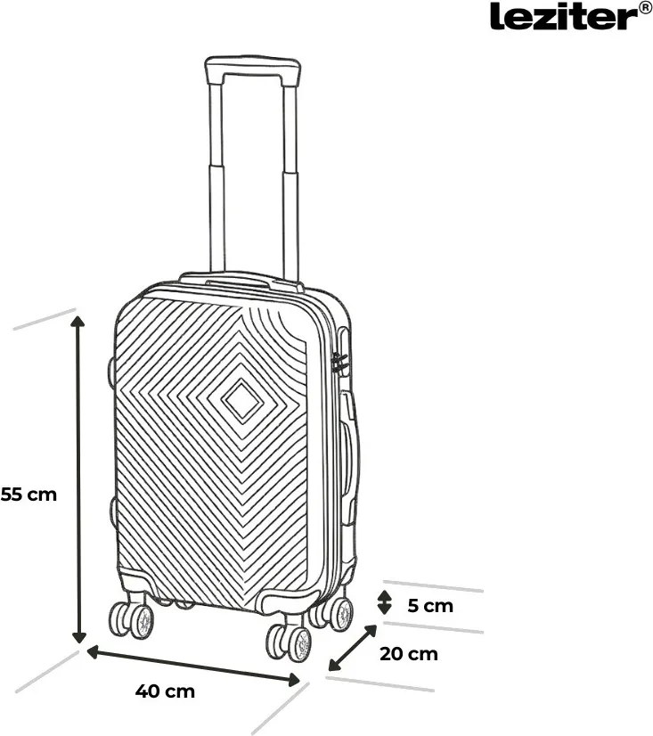 TraveLux Pro kabinbőrönd keményfedeles levehető kerékkel 50x40x20 cm szürke