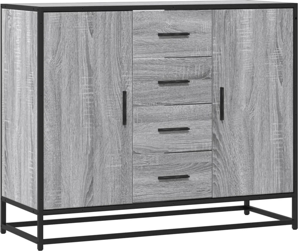 vidaXL szürke sonoma színű szerelt fa tálalószekrény 92 x 35 x 76 cm