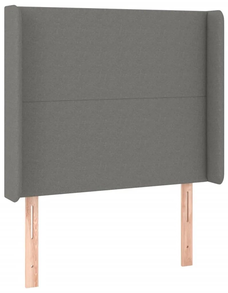 sötétszürke szövet LED-es fejtámla 93x16x118/128 cm