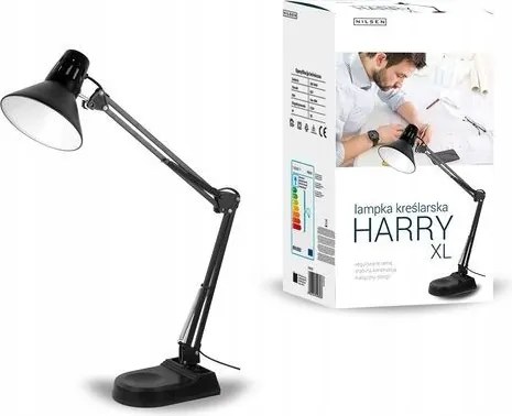 Rajzlámpa fekete nagy összecsukható asztali lámpa Pixar E27 Nilsen
