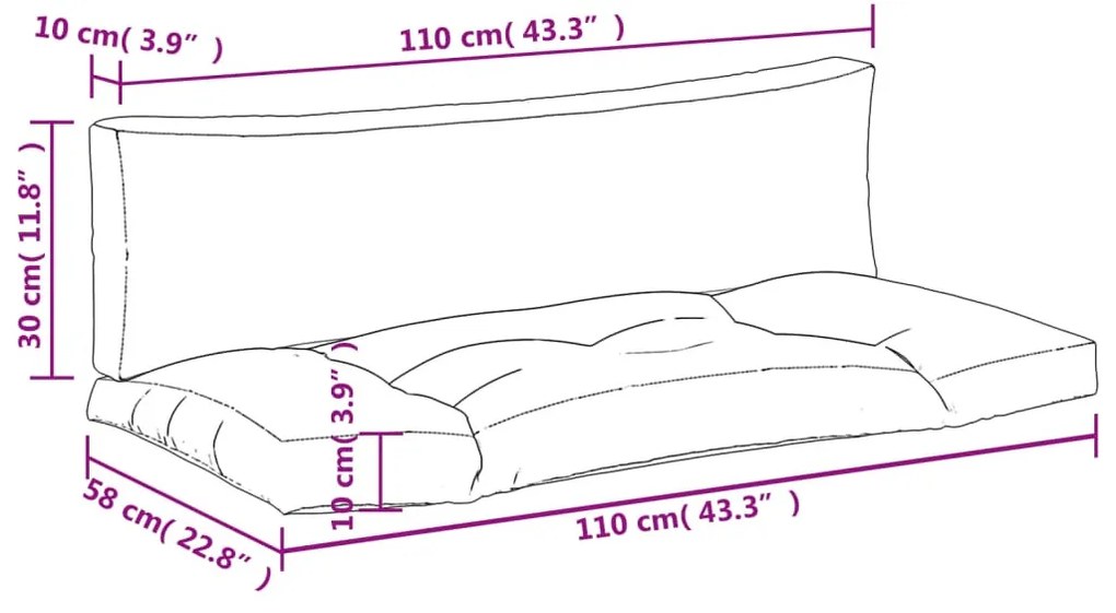 2 db fekete kockás oxford szövet raklappárna