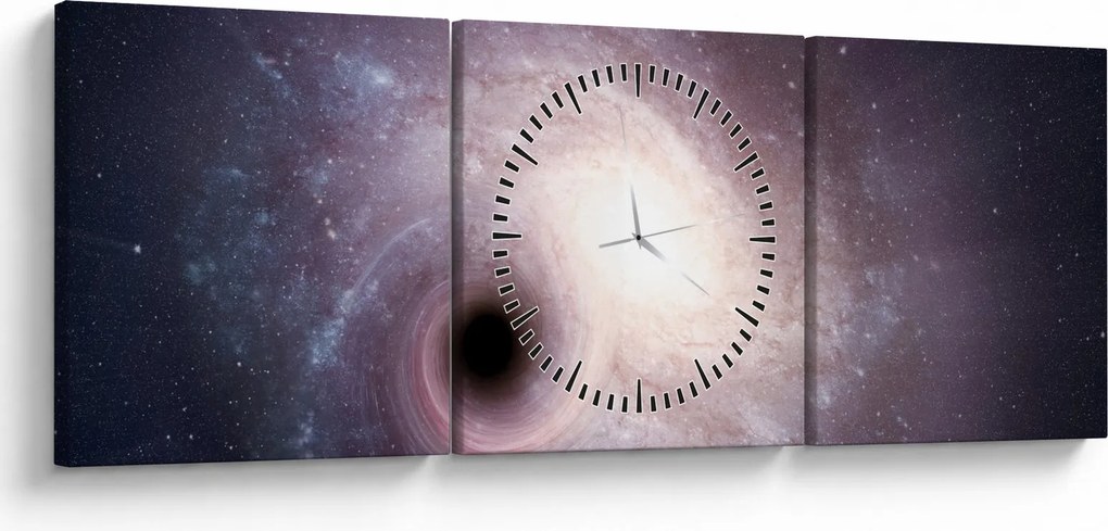 Kép - Spirálgalaxisok (órával) (90x30 cm)