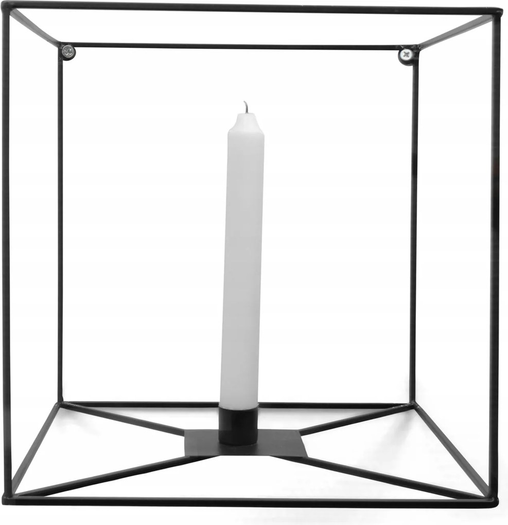 Fém fali Gyertyatartó hosszú gyertyához, fekete
