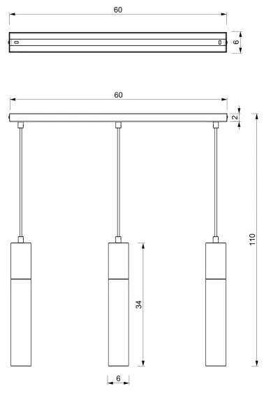 Csillár zsinóron CASSA 3xGU10/8W/230V fehér/arany