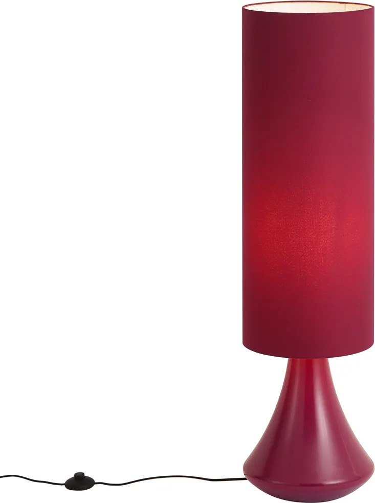 Retro állólámpa lila szövet lámpaernyővel - Mina