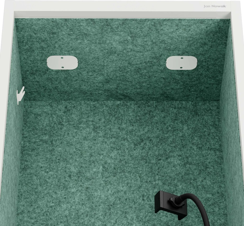 Sally 600mm  korpus Biały - siedzisko Zielony