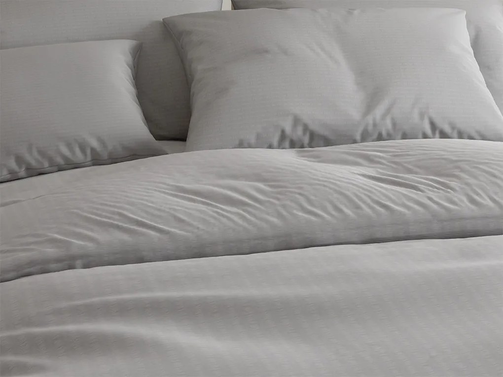 Pamut ágynemű krepp hatással LUXERA világosszürke hotel zseb II. osztály Ágyneműhuzat mérete: 70 x 90 cm | 140 x 200 cm