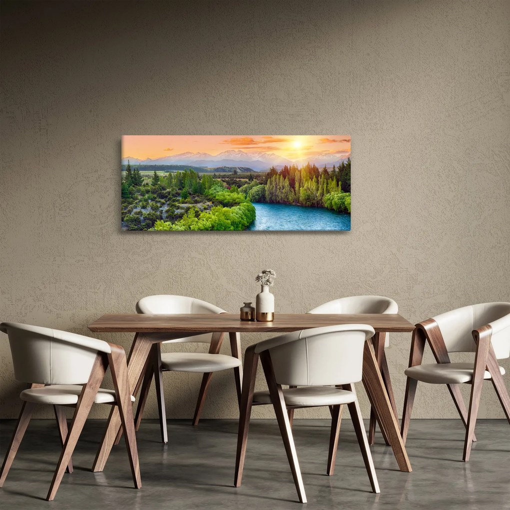 Kép - Erdei hegyvidéki táj (120x50 cm)