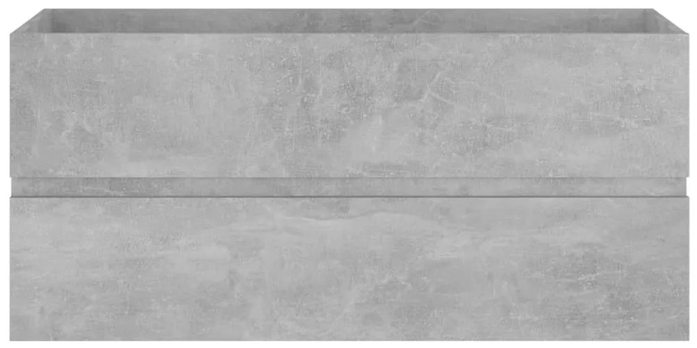 Betonszürke szerelt fa mosdószekrény 100 x 38,5 x 45 cm