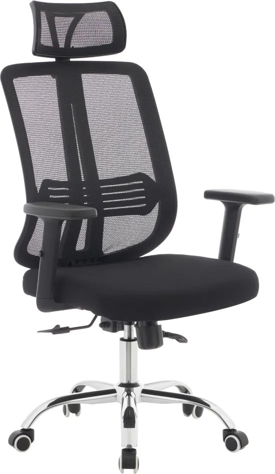 Irodai szék, fekete/króm, teherbírás 150 kg, DUVAL