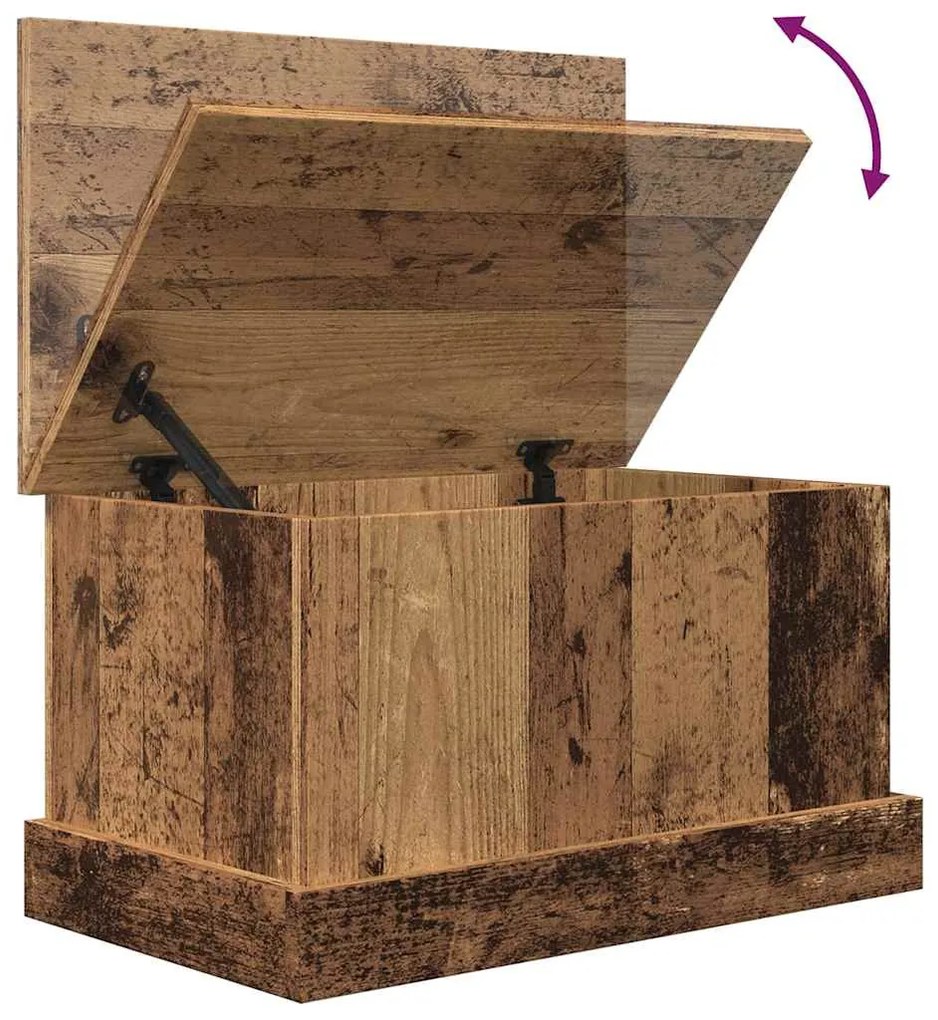 antik fa színű szerelt fa tárolódoboz 30 x 50 x 28 cm