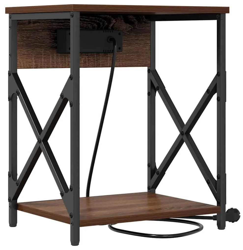 Éjjeliszekrény 2 pcs barna tölgy 41 x 31 x 51 cm Faanyag