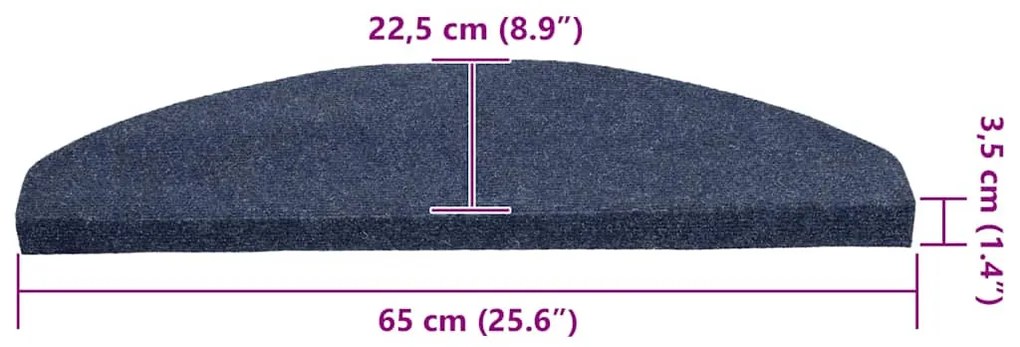 30 db kék öntapadó lépcsőszőnyeg 65 x 22,5 x 3,5 cm