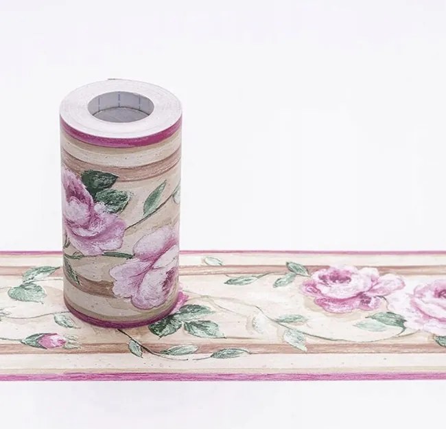 Dekorációs csík tapéta 10.6 x 1000 cm Virágok Dostear öntapadós