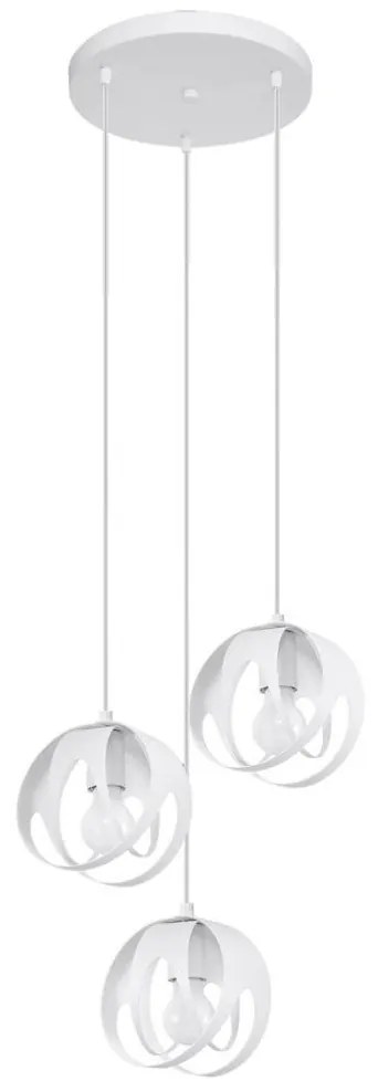 Sollux SL.1084 - Csillár zsinóron TULOS 3xE27/60W/230V fehér