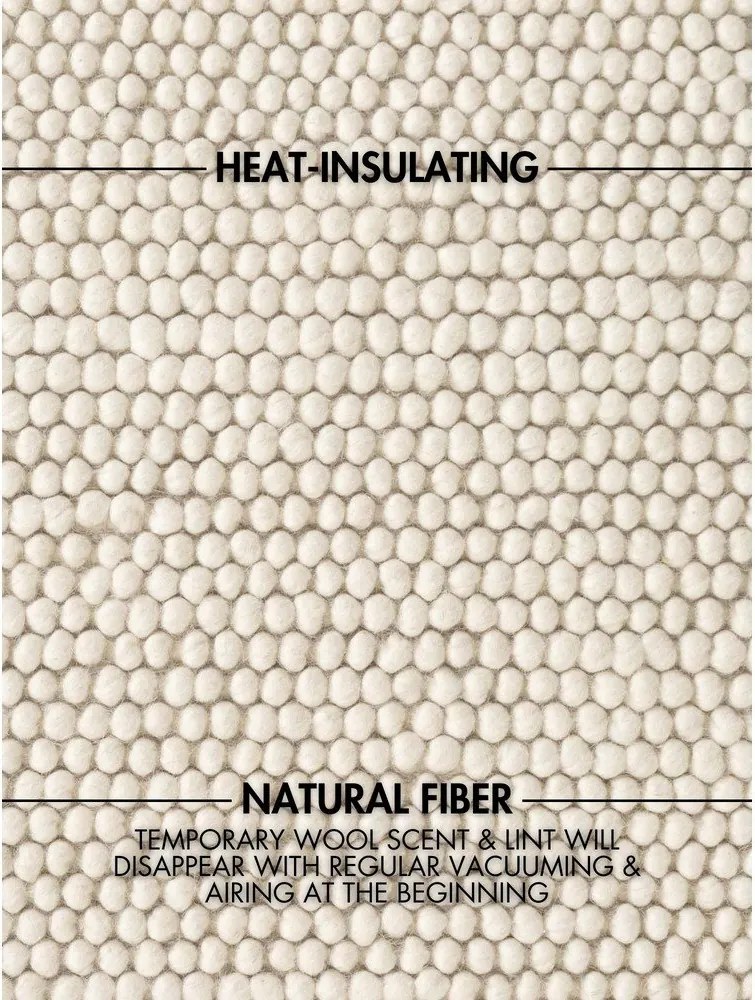 Krémszínű kézi szövésű gyapjú szőnyeg 120x170 cm Richmond Diana – Ted Baker