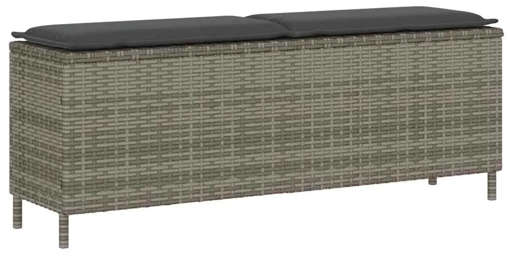 Barna polyrattan kerti pad párnával 110x30x40,5 cm