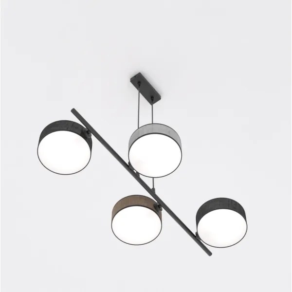 DRUMZ kábeles csillár 4xE14/10W/230V, fekete/barna/szürke