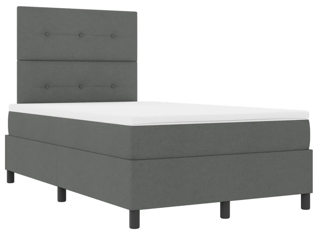 Boxspring Ágy Matraccal Közép-Szürke Kisfrancia Szövet